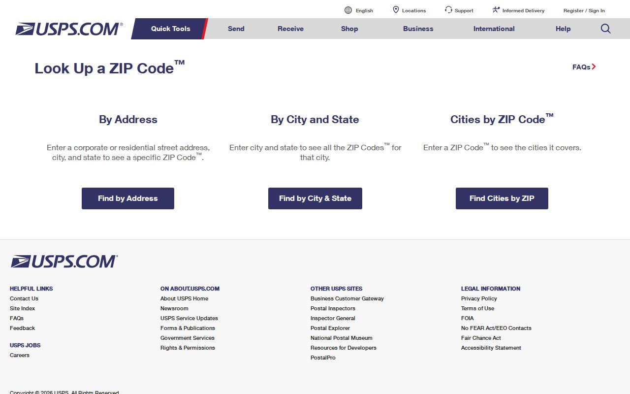 Clark County ZIP code directory USPS address lookup