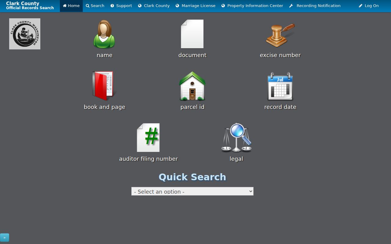 Clark County residents directory Landmark recorded document search